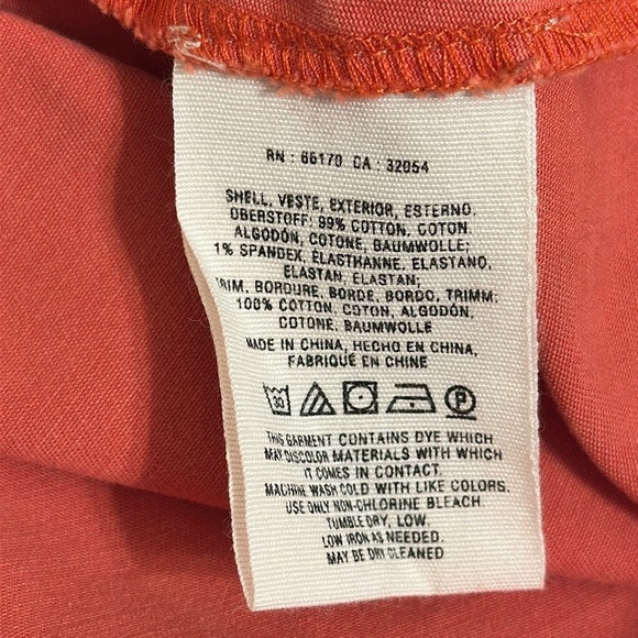 Pilcro Anthropologie Button Down Chino Coral Skirt Size 6 Preppy Autumn Classic - Picture 8 of 8